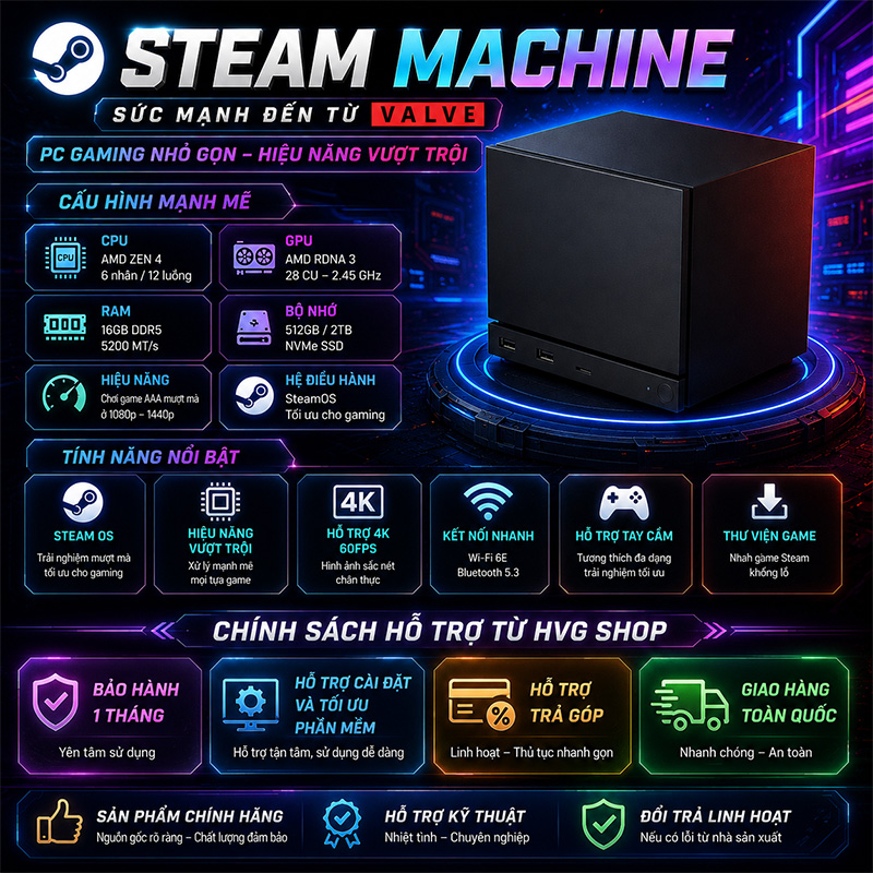 Steam Machine chính hãng giá tốt