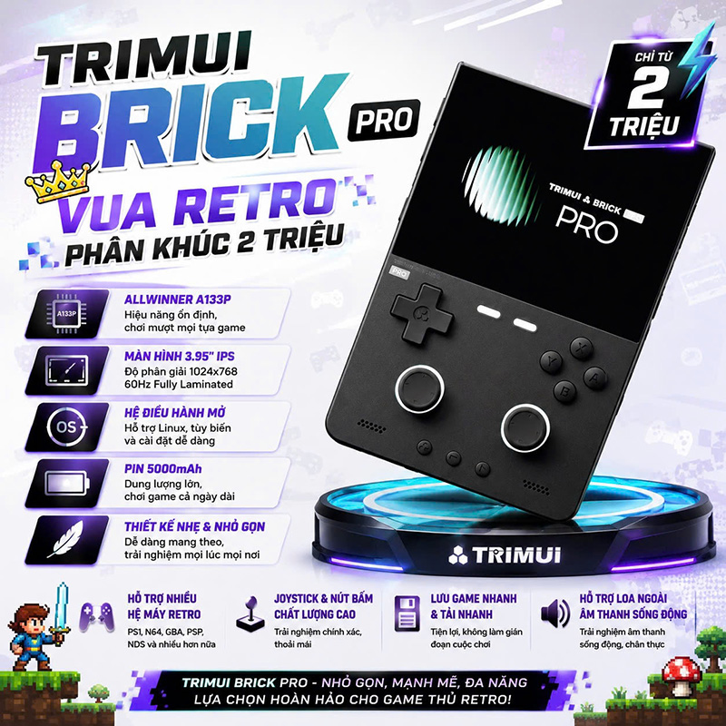 Máy chơi game cầm tay Retro TRIMUI Brick Pro - Hình ảnh 2